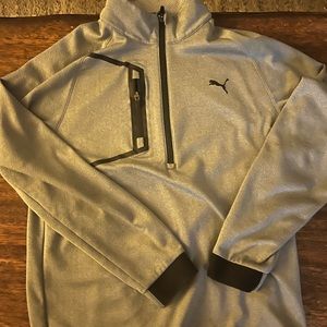 Mens Puma golf 1/4 zip - medium - grey